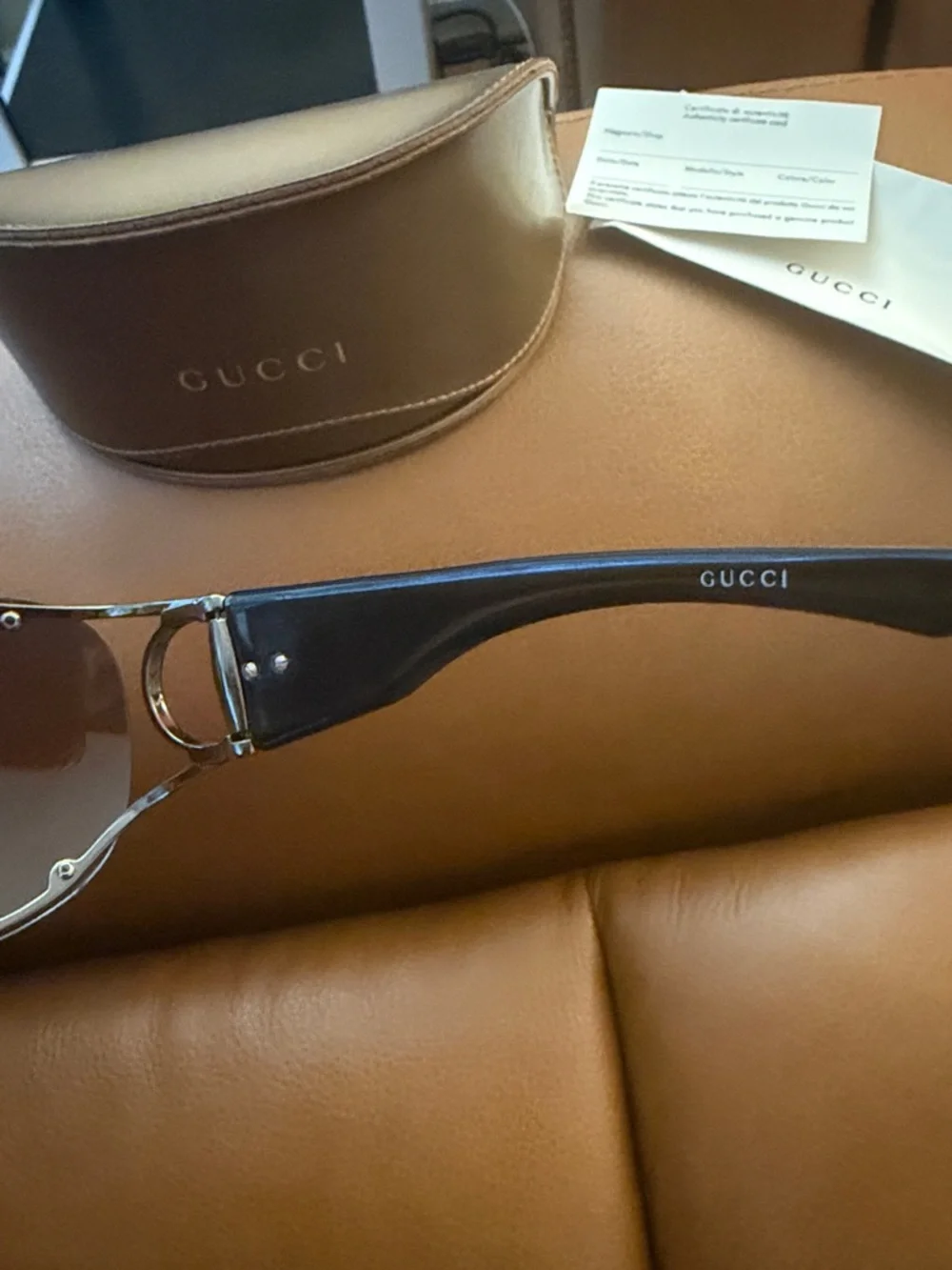 Gucci rimless shield Black Frame Gray Gradient Lens Sunglasses - Picture 5 of 16